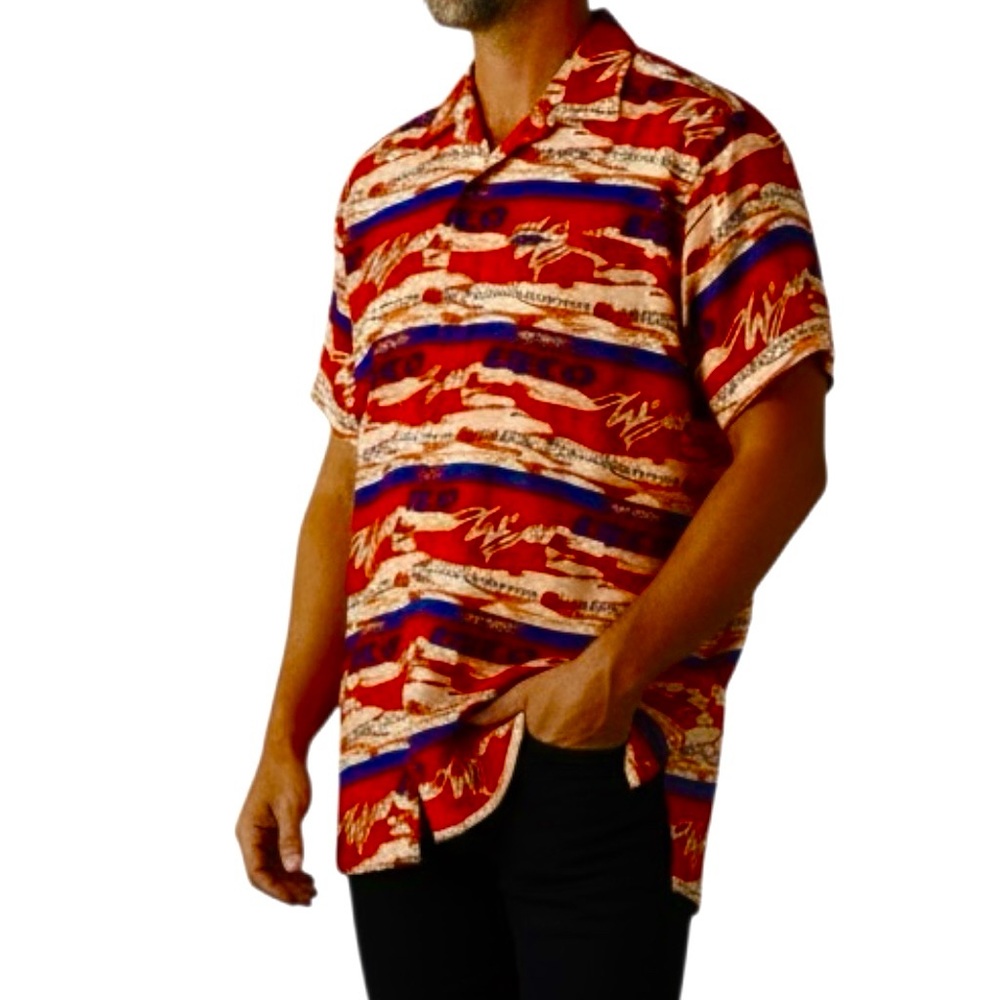 Vintage Willie Esco Sign & Spanglish All Over Button Up Men’s Shirt Sz XL